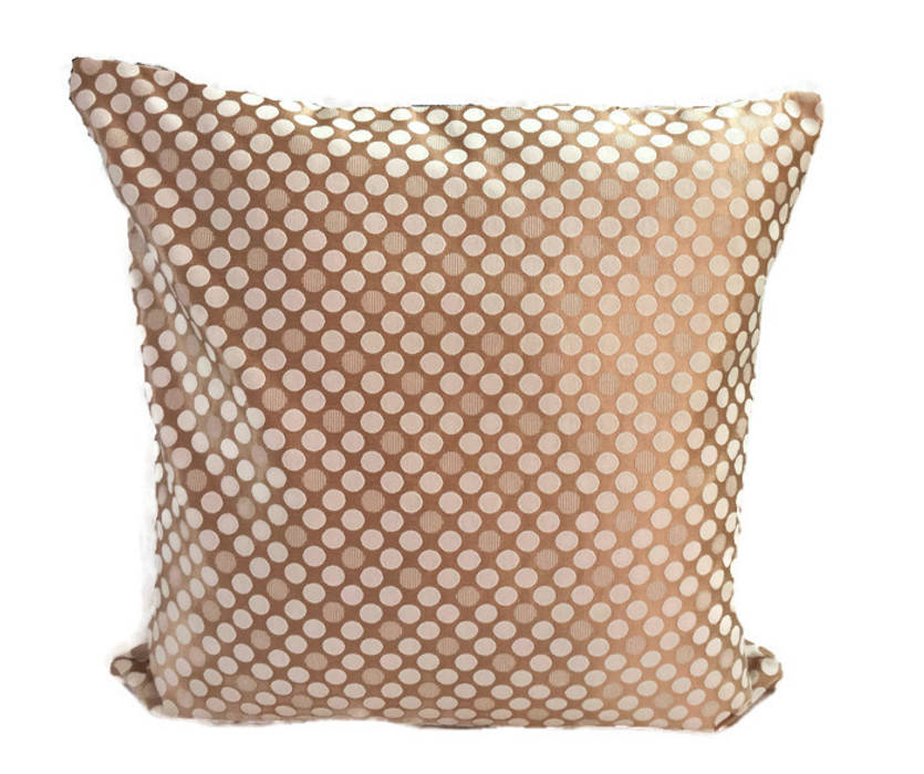 Polka Dot Double -sided Pillow Cover, 18x18 Polka Dot Decorative Throw Pillow Cover Dual Side Cushion Cover Accent Pillow Home Decor Housewares Couch Pillow KnotnStitch Classic style bedroom Textile Amber/Gold Textiles