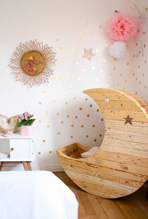 LE BERCEAU LUNE D'HEIDI, CREME ANGLAISE CREME ANGLAISE Nursery/kid’s room Beds & cribs