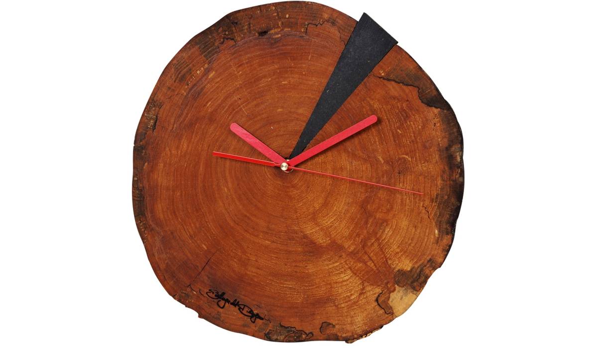 WOOD DISC CLOCK Altavola Design Sp. z o.o. Rustic style living room Wood Wood effect Accessories & decoration