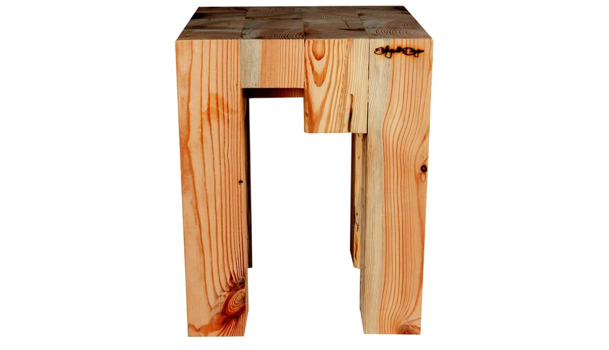 RECLAIMED WOOD STOOL BLOCCO Altavola Design Sp. z o.o. Rustic style living room Wood Wood effect Stools & chairs