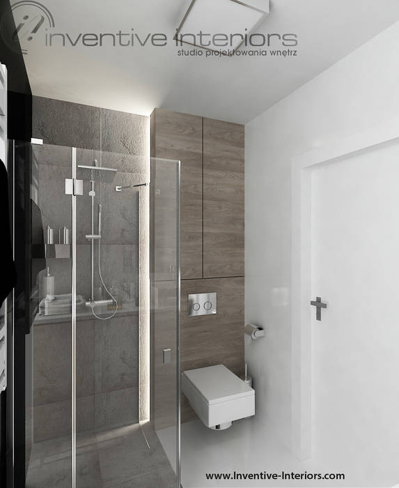 INVENTIVE INTERIORS - Męskie mieszkanie z betonem, Inventive Interiors Inventive Interiors Ванна кімната