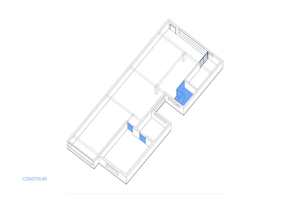 Apto. João - Diagrama RSRG Arquitetos Paredes e pisos minimalistas