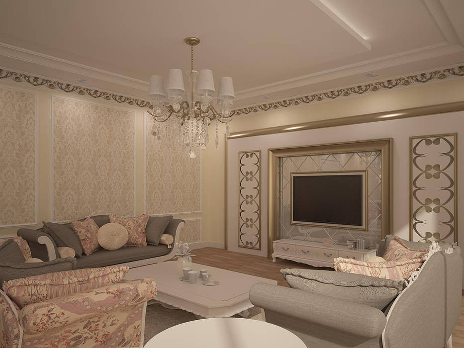 A.Ç. EVİ RUBA Tasarım Klasik Oturma Odası TV Dolabı & Mobilyaları