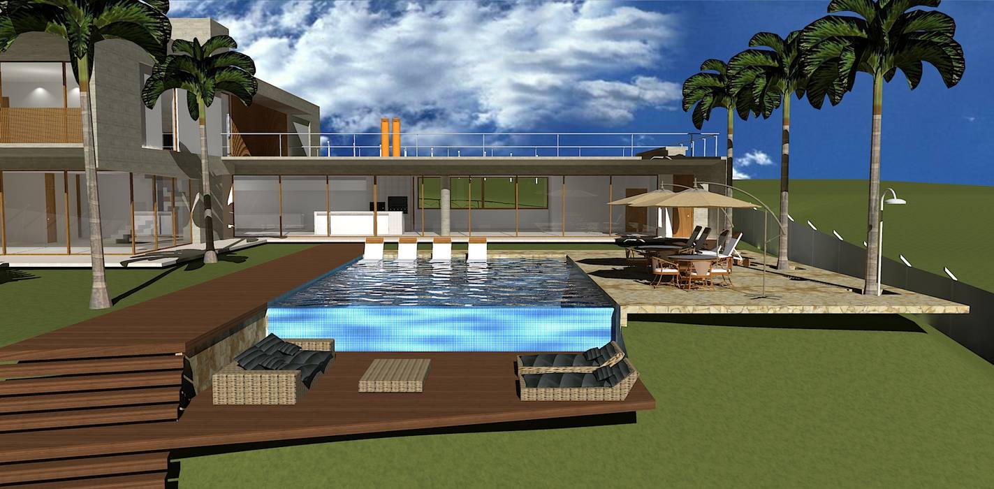 casa hc, grupo pr | arquitetura e design grupo pr | arquitetura e design Moderne Pools