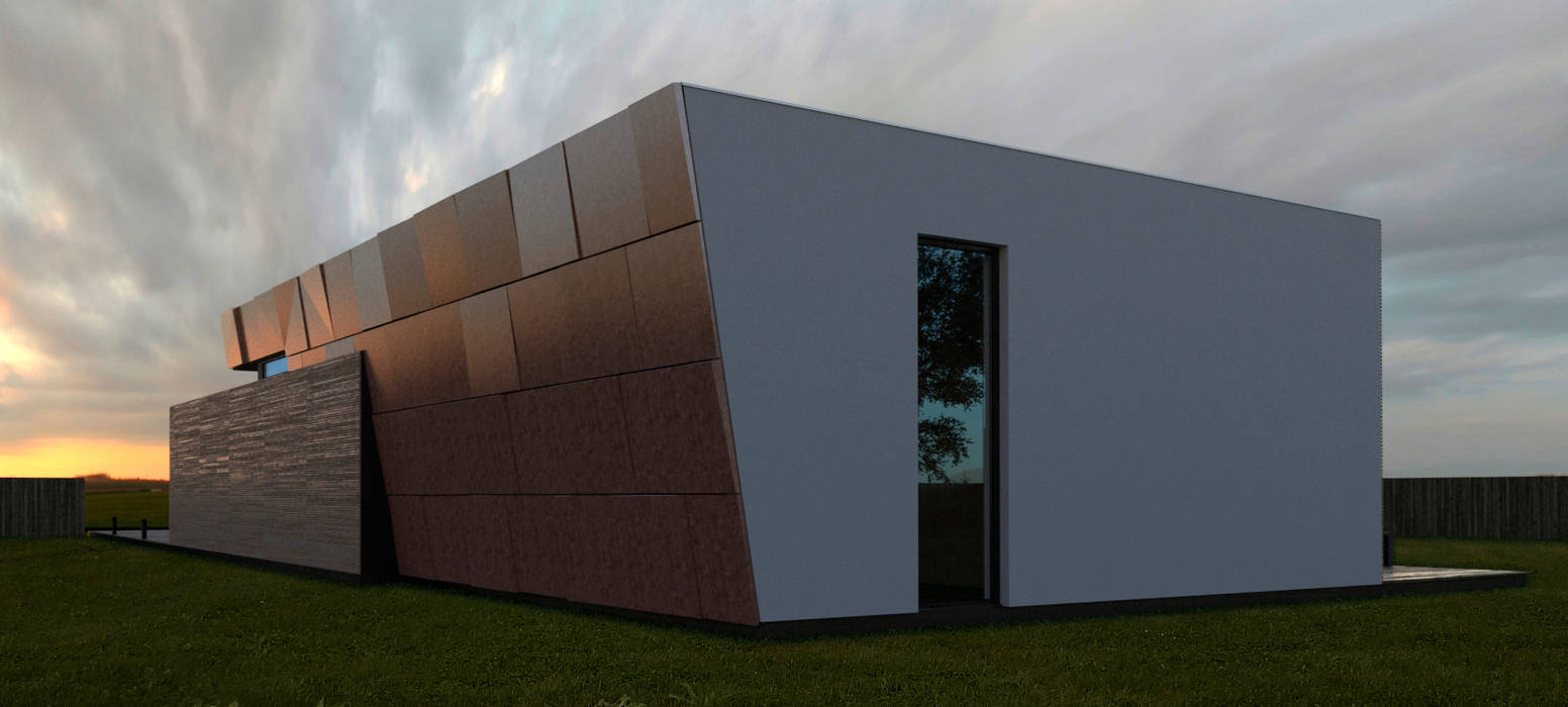 2.BOX house, Grynevich Architects Grynevich Architects Case in stile minimalista Rame / Bronzo / Ottone