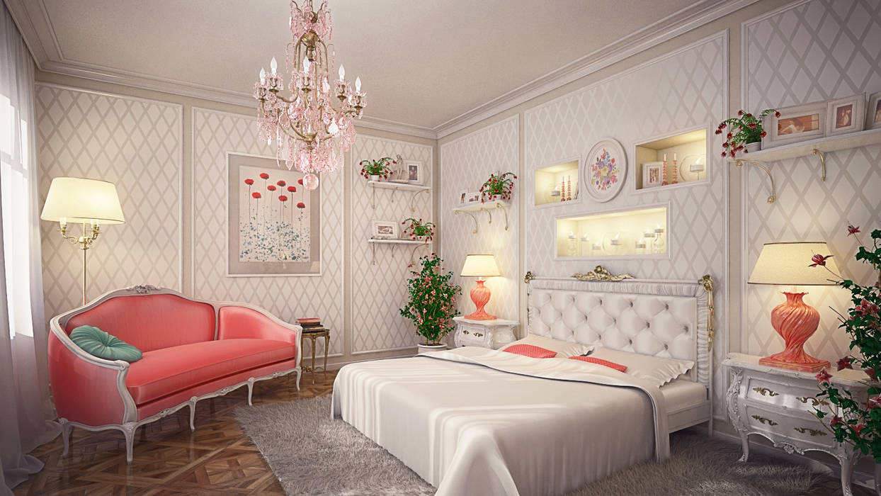 Bedchamber White&Pink, Design by Bley Design by Bley Dormitorios de estilo clásico Accesorios y decoración