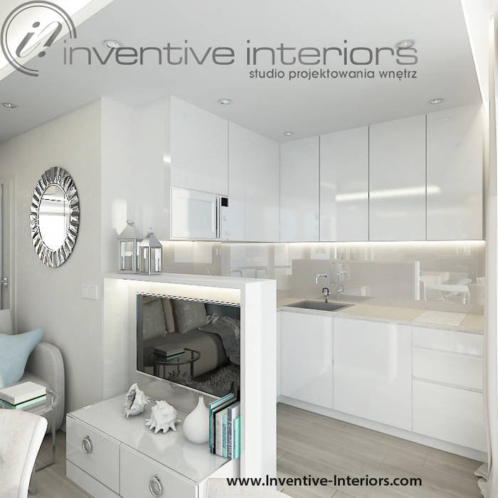 INVENTIVE INTERIORS- Projekt apartamentu nad morzem 30m2, Inventive Interiors Inventive Interiors Classic style kitchen