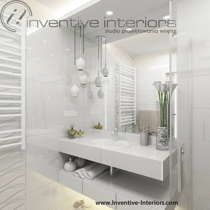 INVENTIVE INTERIORS- Projekt apartamentu nad morzem 30m2, Inventive Interiors Inventive Interiors Classic style bathroom