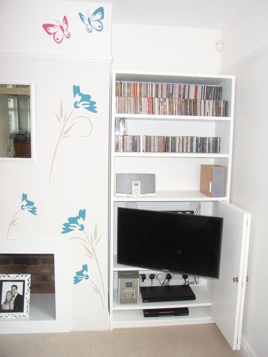 TV hidden in alcove unit Style Within Modern living room hidden TV,TV in alcove unit,hifi cabinet,media cabinet,TV unit,hide a TV