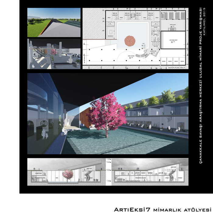 ArtıEksi7 Mimarlık Atölyesi – Çanakkale Savaşı Araştırma Merkezi Mimari Proje Yarışması, 2015, ArtıEksi7 Mimarlık Atölyesi: modern tarz , Modern