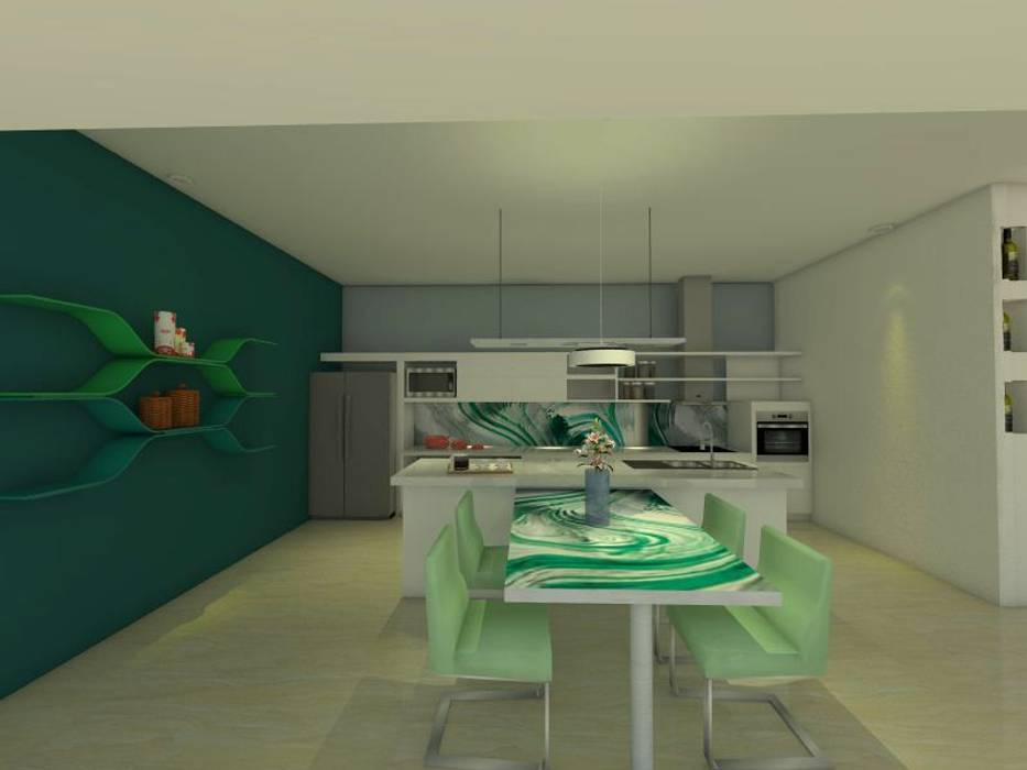 PROYECTO "CASA MODELO" -aún sin ejecutar, ER Design. @eugeriveraERdesign ER Design. @eugeriveraERdesign Modern kitchen