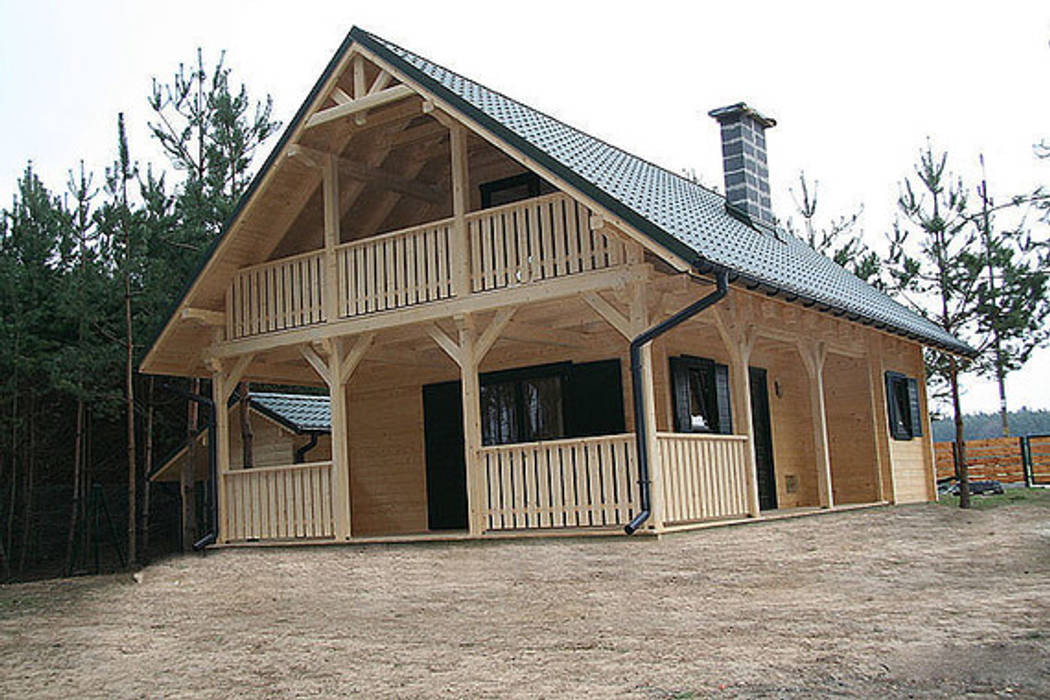 case di legno block house, CasediLegnoSr CasediLegnoSr Casas escandinavas Madeira Acabamento em madeira