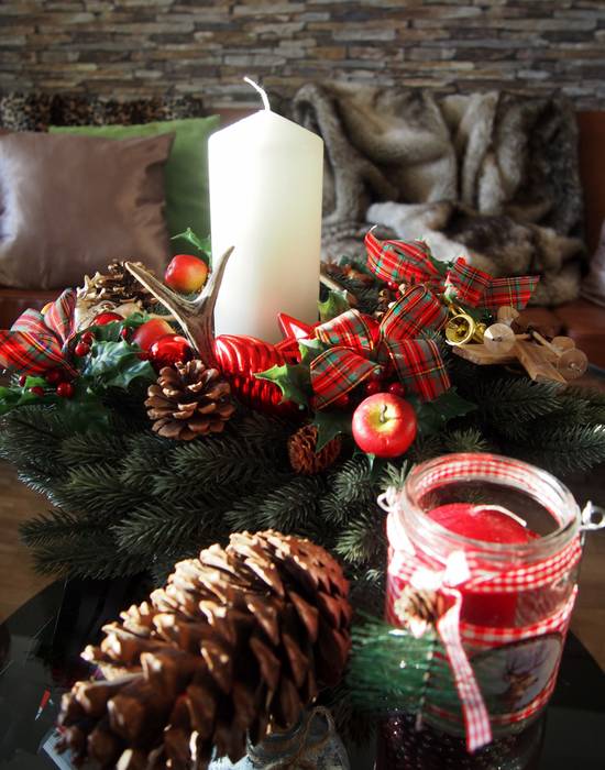 Adventskranz Weihnachtskranz Wohnzimmer Dekoration, Stil Ikonen & Ladies Lounge Stil Ikonen & Ladies Lounge Wiejski salon Kompozyt drewna i tworzywa sztucznego Akcesoria i dekoracje