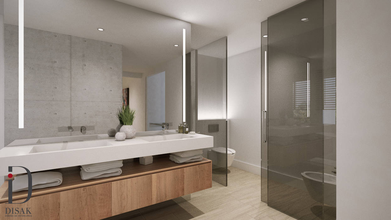 Suite moderna y acogedora, Disak Studio Disak Studio Modern Bathroom