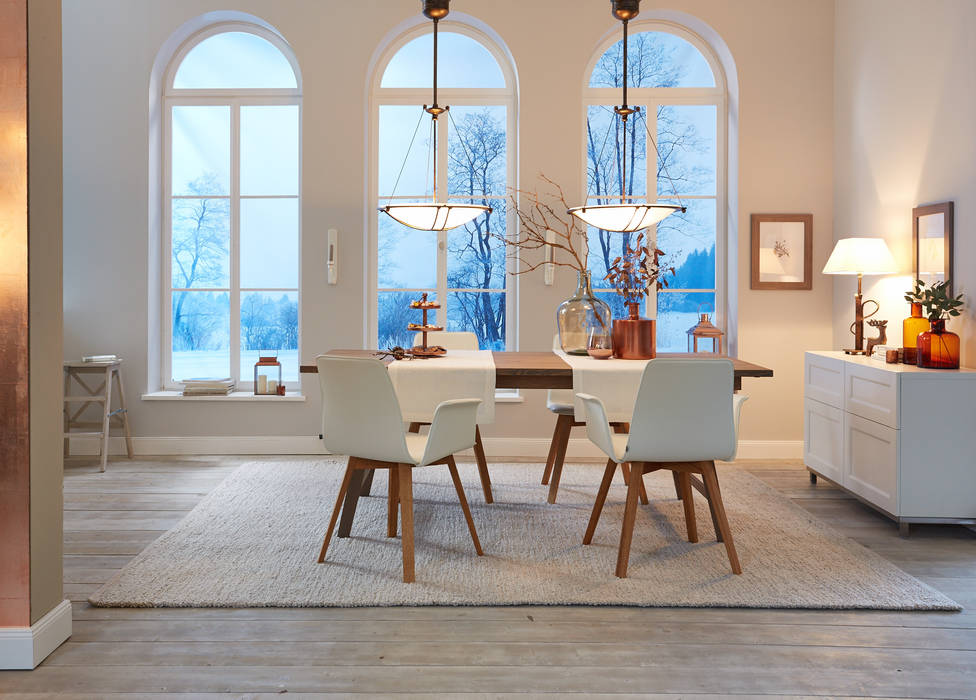 Möbel zu Weihnachten, KwiK Designmöbel GmbH KwiK Designmöbel GmbH Country style dining room Leather Grey Chairs & benches