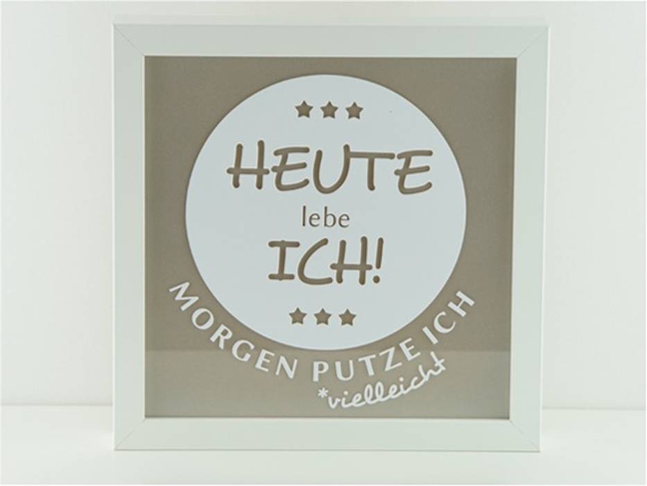 Bild spruch heute lebe ich putze ich… von herzen wände