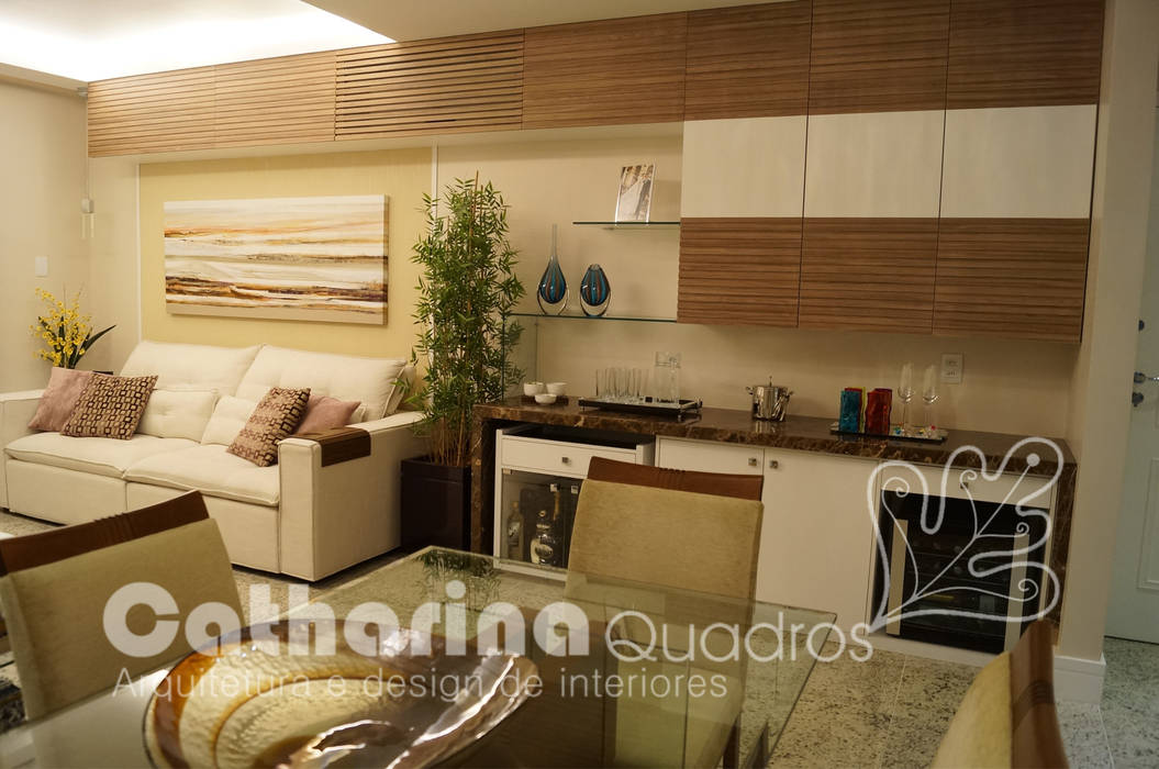 Apartamento Charitas - Niterói - RJ - 2014, Catharina Quadros Arquitetura e Interiores Catharina Quadros Arquitetura e Interiores Salas de estar modernas