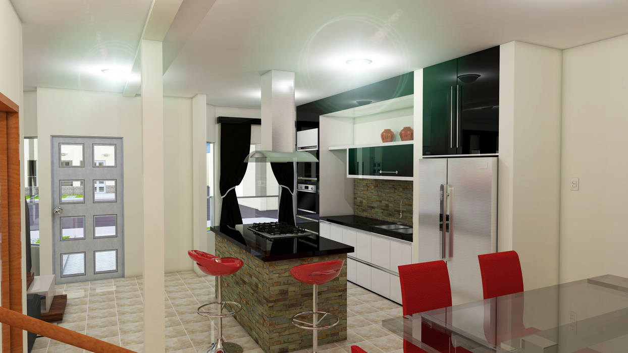 Proyecto Villa Saamar. Arq. Susan W. hayde Cocinas modernas