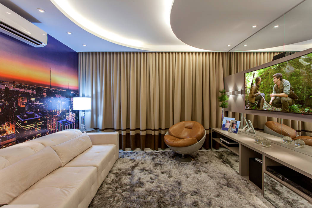 homify Modern media room MDF