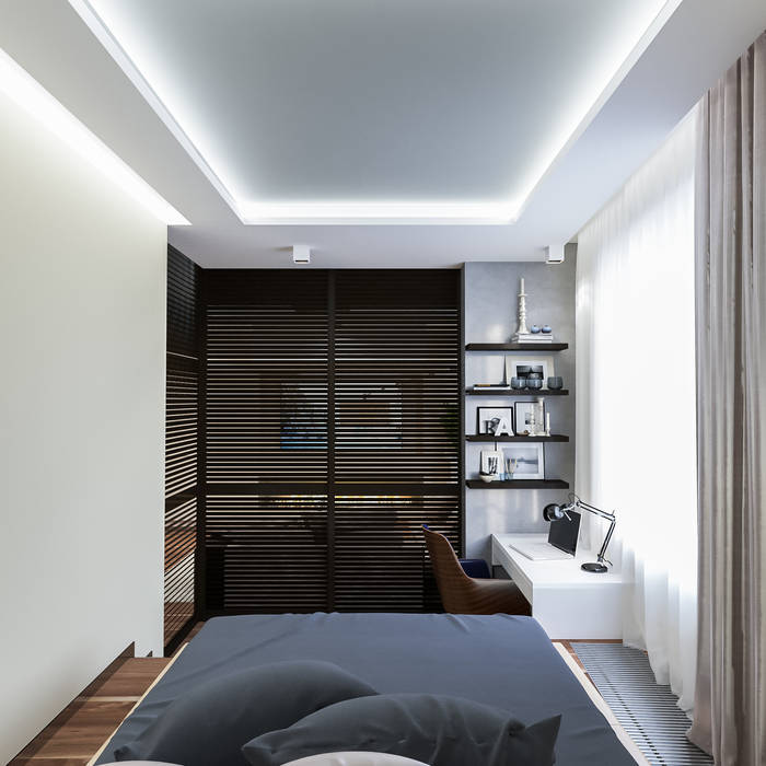 Дизайн интерьера квартиры однушки, INTERIERIUM INTERIERIUM Minimalist bedroom