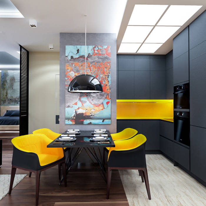 Дизайн интерьера квартиры однушки, INTERIERIUM INTERIERIUM Minimalist kitchen