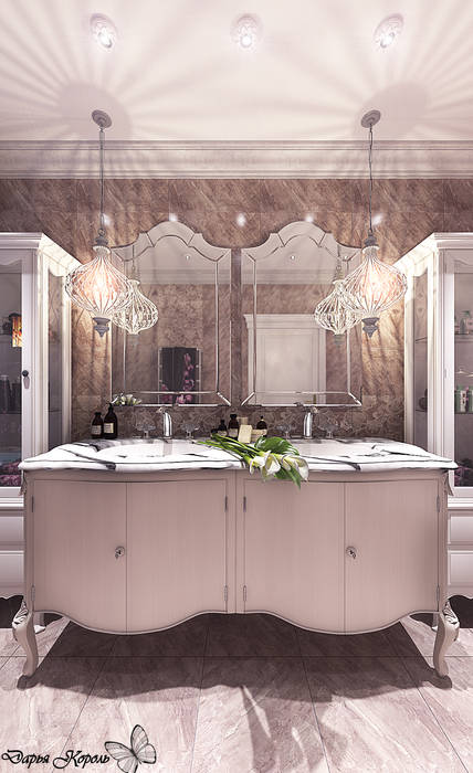 Проект ванной комнаты при спальне в частном коттедже, Your royal design Your royal design Bagno in stile classico