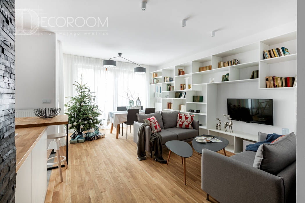 pomysłowe wnętrze, Pracownia Architektury Wnętrz Decoroom Pracownia Architektury Wnętrz Decoroom 모던스타일 거실