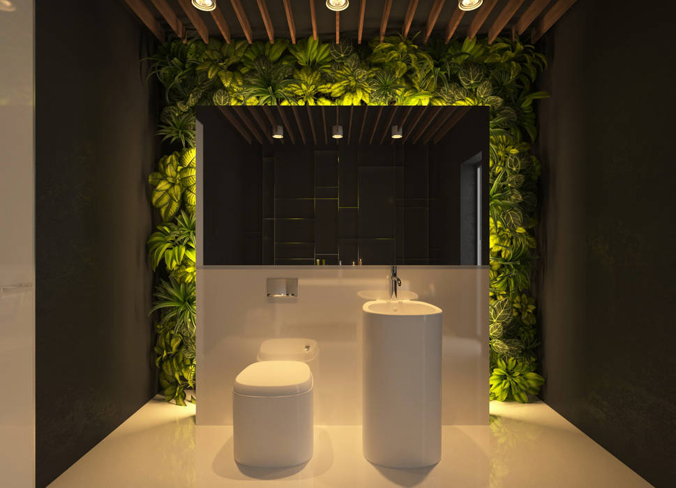 Санузел Ivantsov design studio Ванная комната в стиле минимализм Изделия из древесины Прозрачный