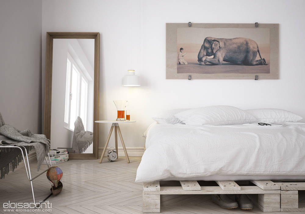 homify Camera da letto minimalista Letti e testate