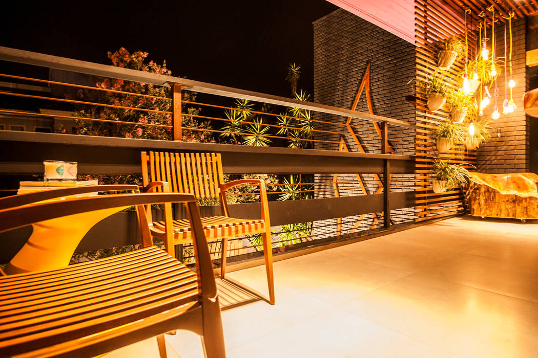 Mostra Open House - Terraço, MP Arquitetura MP Arquitetura Varandas, alpendres e terraços rústicos