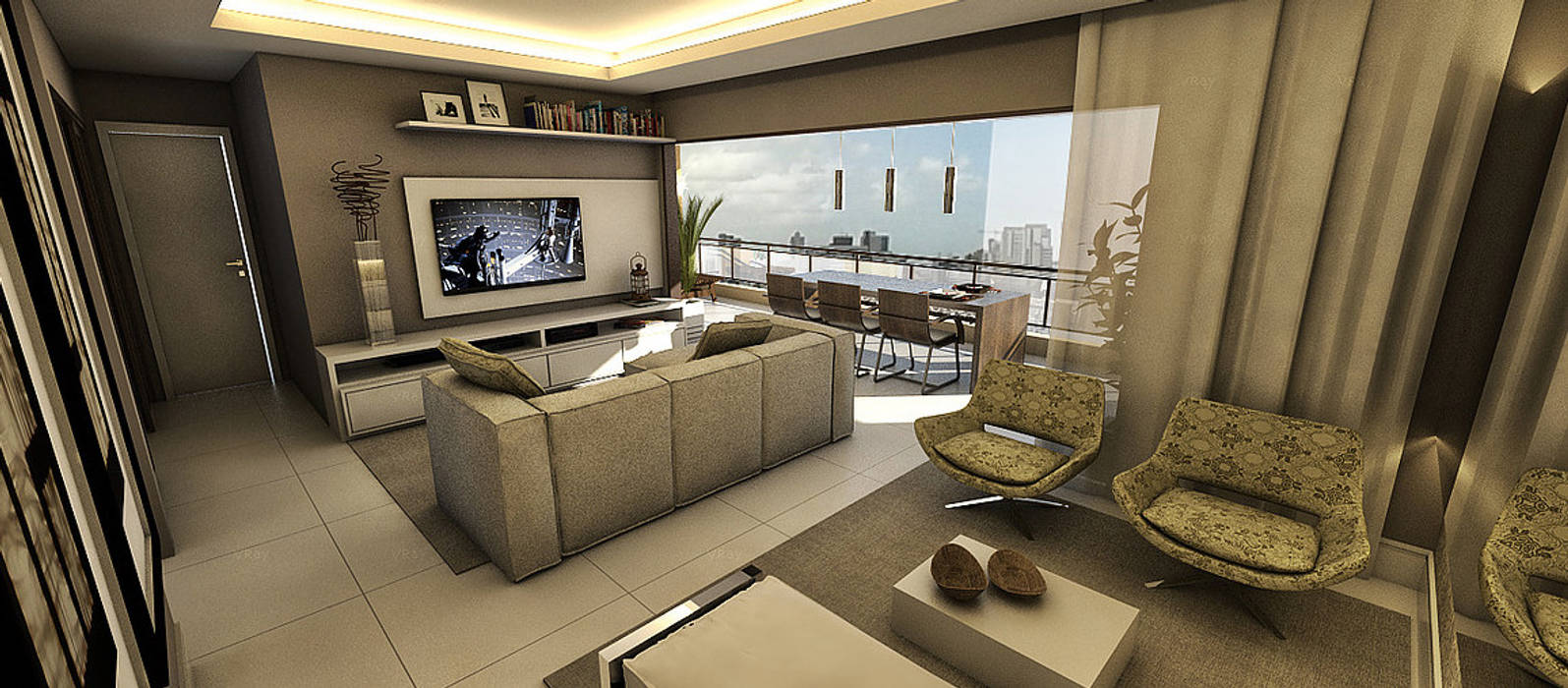 Living - Apartamento - Residencial Garibaldi Elegance - Salvador/BA Arquitetura do Brasil Salas de estar modernas