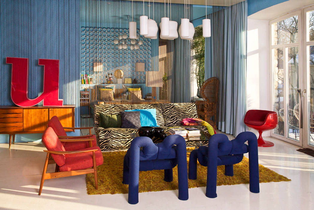 Außergewöhnliche Retro-Wohnung des estnischen Fotografen Toomas Volkmann, Baltic Design Shop Baltic Design Shop Eclectic style living room