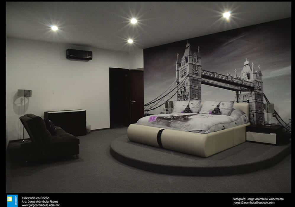 residencia Alondra, Excelencia en Diseño Excelencia en Diseño Modern style bedroom Engineered Wood Grey