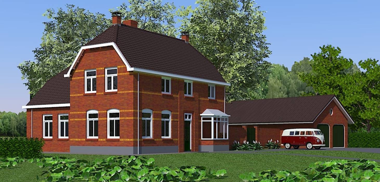 Ontwerp energieplus huis met Jugenstil kenmerken Villa Delphia Klassieke huizen Plant,Gebouw,Venster,Eigendom,Lucht,Band,Wiel,Boom,huis,land veel