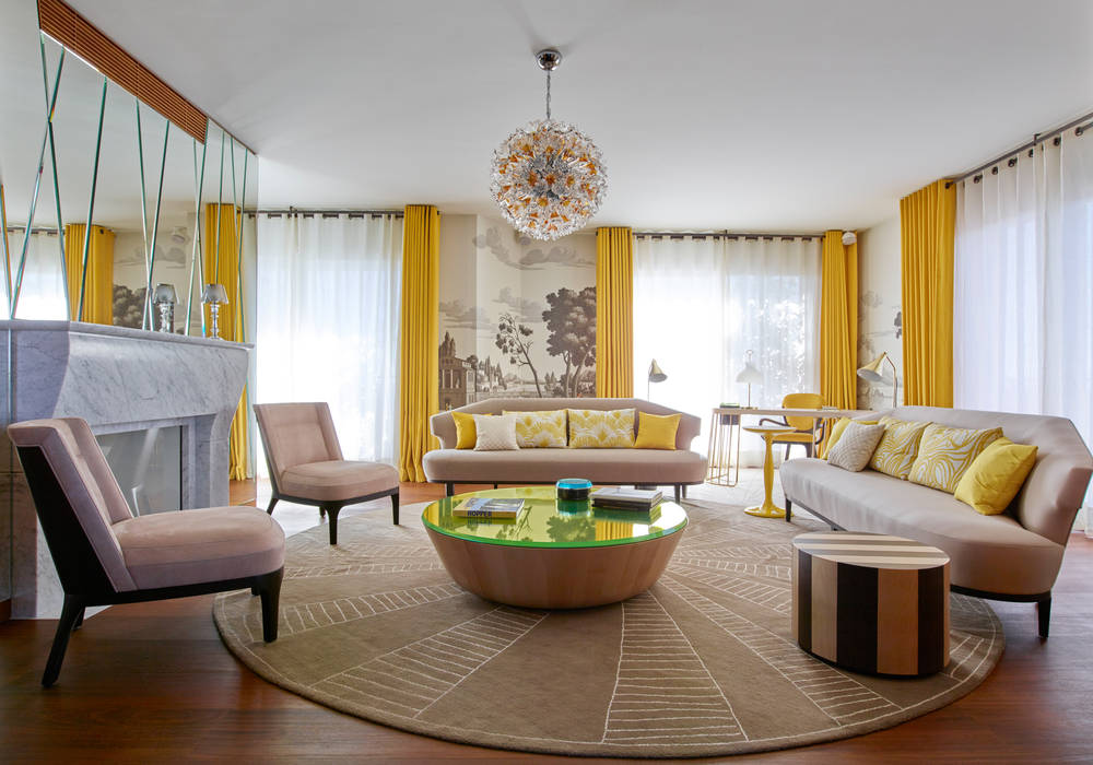 Magnifique déco vintage pour une résidence privée , Studio Catoir Studio Catoir Living room