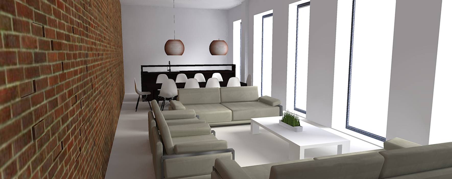 Interior Design - Render Filippo Fiori Architetto Soggiorno minimalista