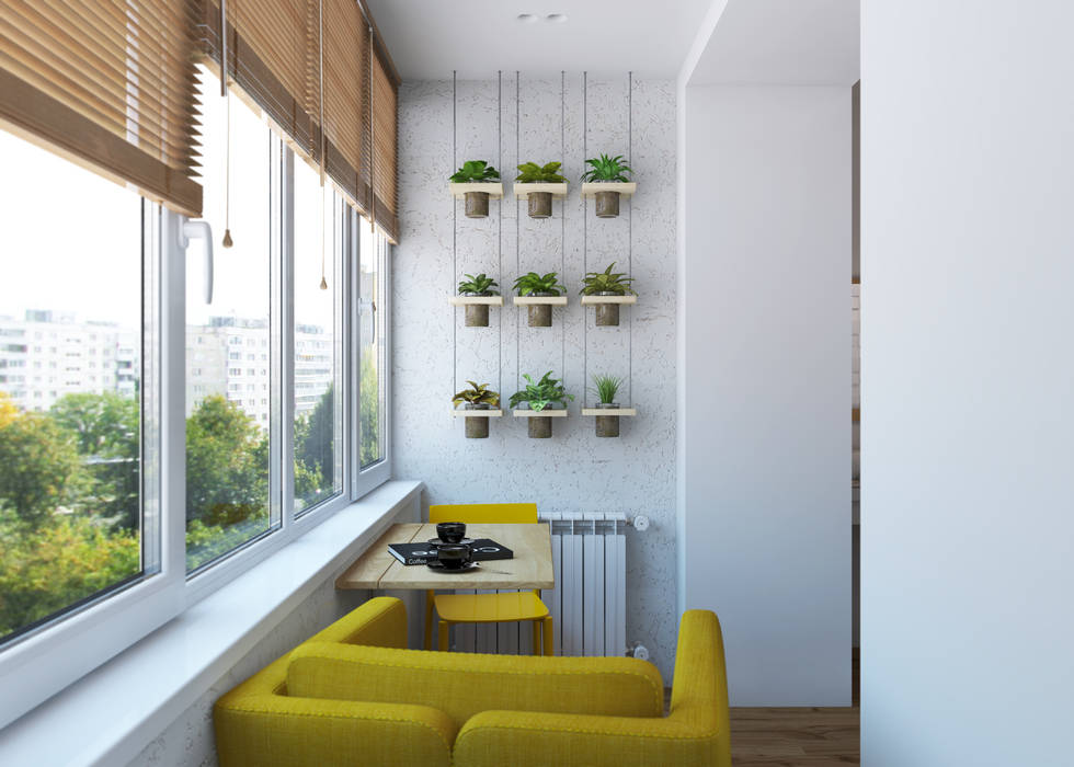 IKEA рулит! Бюджетная квартира, 3D GROUP 3D GROUP Балкон и терраса в стиле минимализм