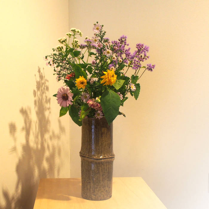 Bamboo Motif series Flower vases 愚陶庵 オリジナルな 家 陶器 家庭用品