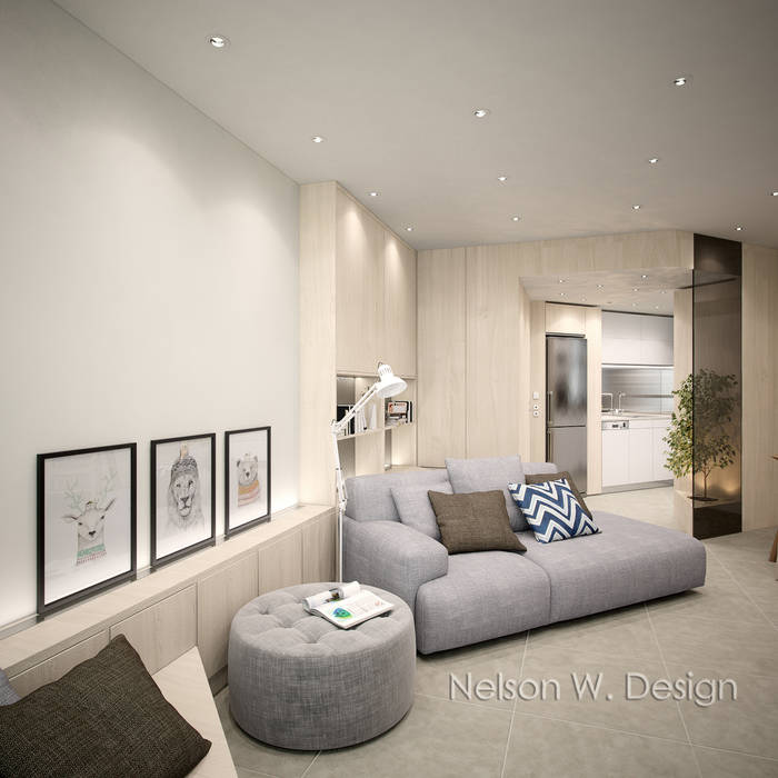 Illumination Terrace 光明臺 | Tai Hang Road 大坑道 Nelson W Design 모던스타일 거실 우드 우드 그레인