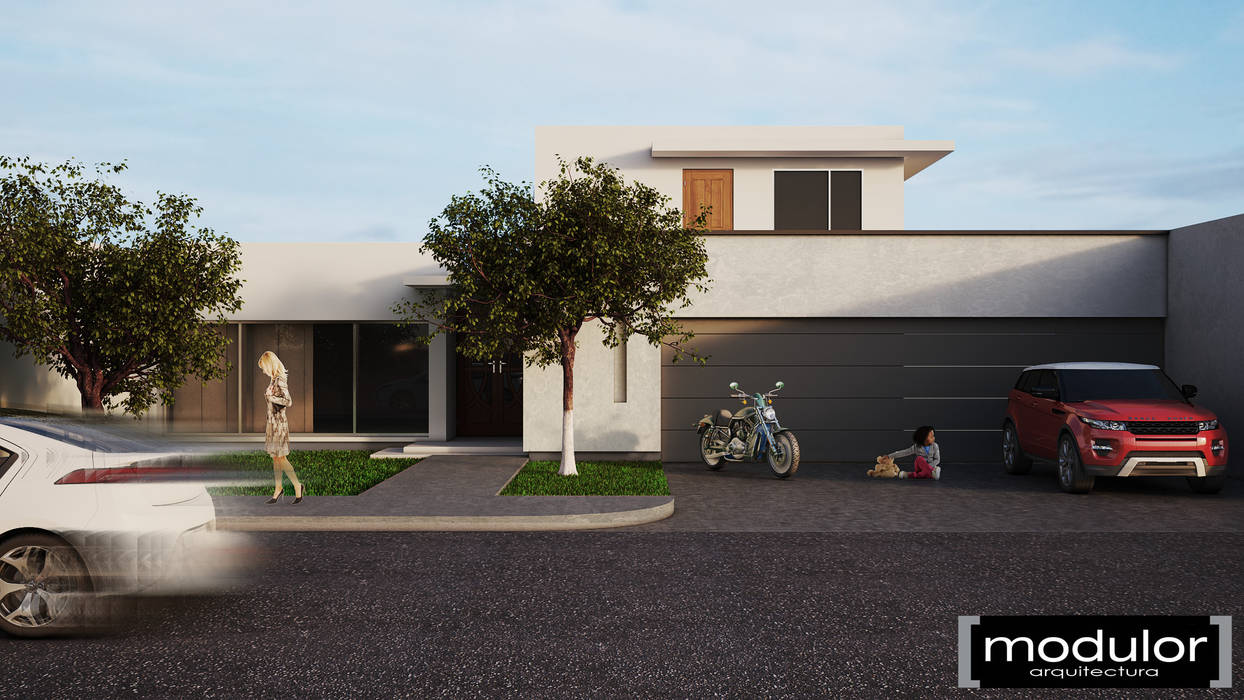 Fachada Leones, Modulor Arquitectura Modulor Arquitectura Casas minimalistas Concreto
