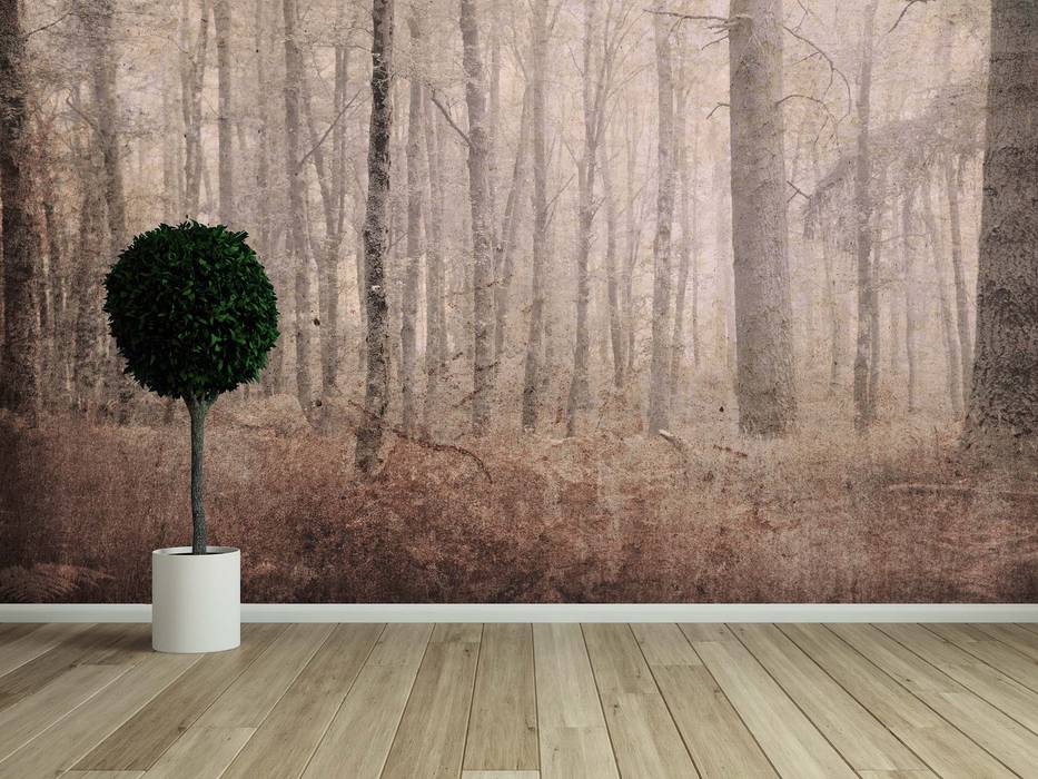 HF054-Landscape House Frame Wallpaper & Fabrics Salas de estar clássicas