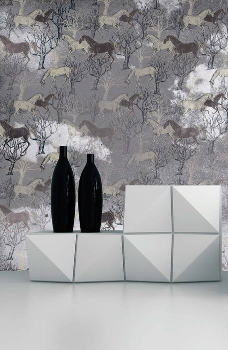 HF057-Horses in the Clouds House Frame Wallpaper & Fabrics Salas de jantar clássicas