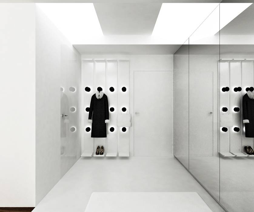 Квартира на Машиностроения, ARCHDUET&DA ARCHDUET&DA Коридор, прихожая и лестница в стиле минимализм коридор,прихожая,дизайн,интерьер,визуализация