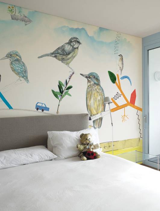 HF003-The-Birds House Frame Wallpaper & Fabrics