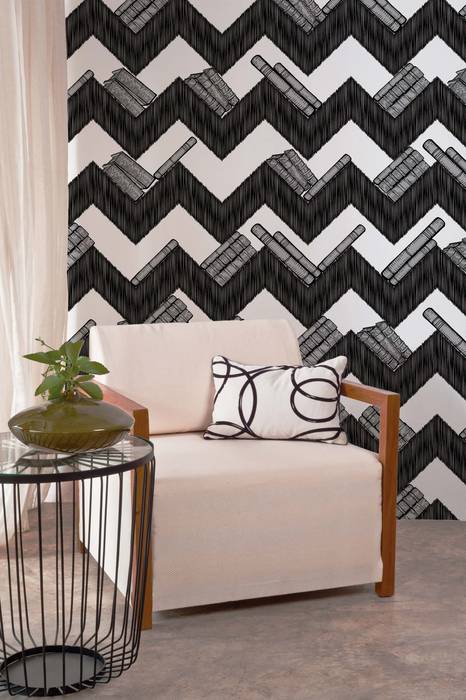 HF074-Zig Zag Shelf House Frame Wallpaper & Fabrics