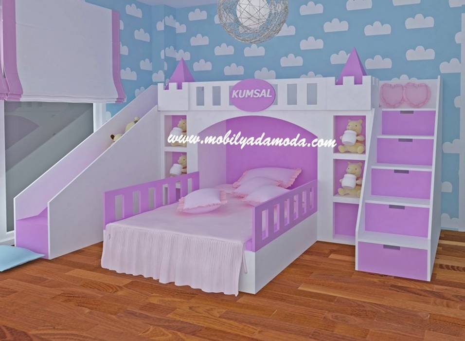 Kumsal'ın Odası/Hatay/Şatolu Kaydıraklı Oda MOBİLYADA MODA Modern Çocuk Odası