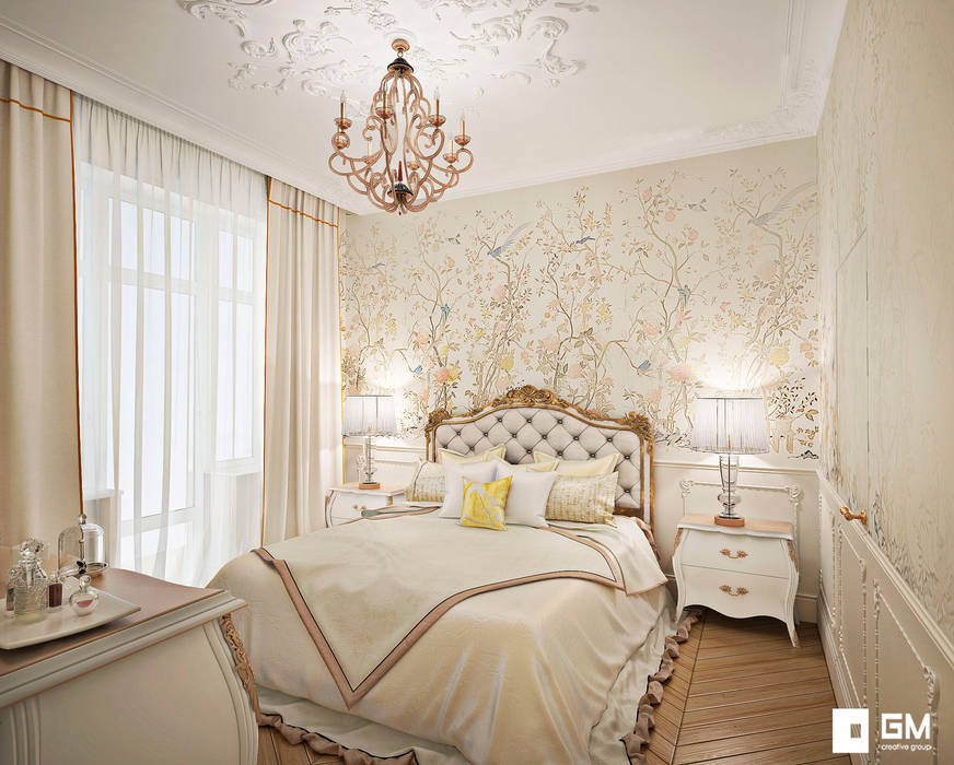 Классический дизайн квартиры на Остоженке, GM-interior GM-interior Спальня в классическом стиле
