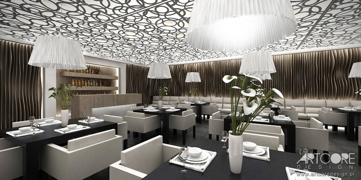 La Dolce Vita - Projekt wnętrza restauracji, ArtCore Design ArtCore Design Espacios comerciales Salones de eventos