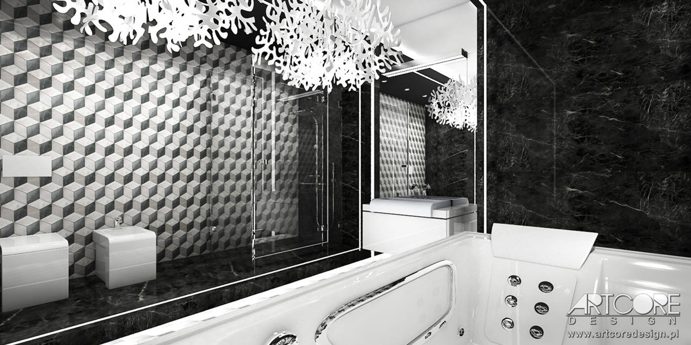 So Choco - Projekt Wnętrza nowoczesnej rezydencji, ArtCore Design ArtCore Design Nowoczesna łazienka
