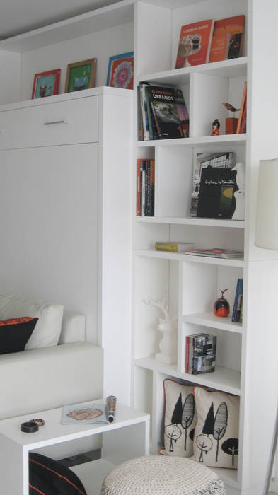 DTO 34 M2, BELGRANO, Buenos Aires, Arg., MinBai MinBai Ruang Keluarga Minimalis Kayu Wood effect Shelves